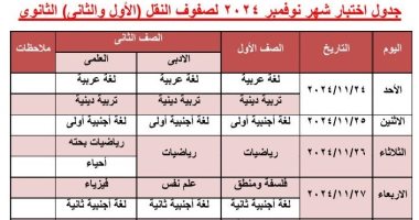 تنطلق الأحد المقبل.. جدول امتحان شهر نوفمبر لطلاب أولى ثانوى بالجيزة