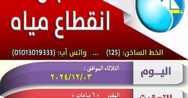 القابضة لمياه الشرب تعلن فصل الخدمة عن بعض مناطق دمياط غدا 