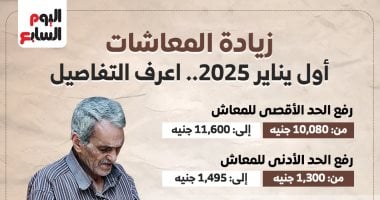 زيادة المعاشات فى شهر يناير 2025 لهذه الفئات.. إنفوجراف