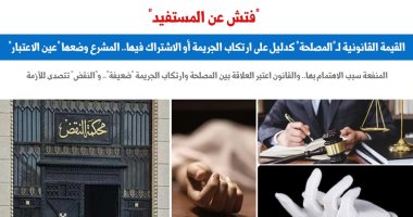 القيمة القانونية للمصلحة كدليل على ارتكاب الجريمة أو الاشتراك فيها.. برلمانى