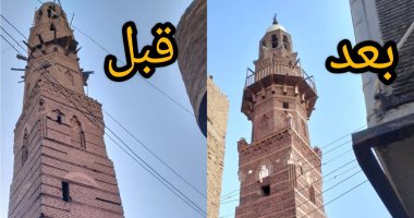 مئذنة أصفون التاريخية بالمسجد العمرى تعود للحياة بأيدى مصرية خالصة.. خلية نحل من الأثريين انطلقوا فى ترميمات المئذنة فى سبتمبر 2023 وانتهوا من عملهم مطلع 2025.. ومدير منطقة آثار إسنا: المئذنة أنشئت 469 هجرية