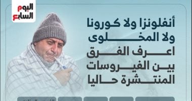 موقع الصالح : 
                                            جدول باختلافات الأعراض بين الأنفلونزا وكورونا والمخلوى.. انفوجراف
                                        