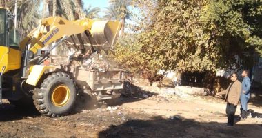 رفع المخلفات الصلبة من أرض فضاء بقرية بالمنيا لخلق بيئة نظيفة