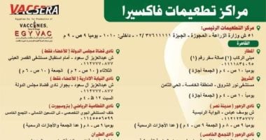 خريطة أماكن تطعيمات فاكسيرا ومواعيد العمل