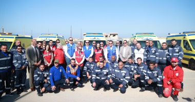 وزيرا الصحة والتضامن يتفقدان اصطفاف سيارات الإسعاف بمدينة الشيخ زويد