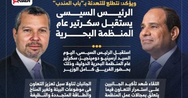 الرئيس السيسى يستقبل سكرتير عام المنظمة البحرية (إنفوجراف)
