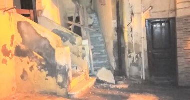 انهيار جزئى بعقار من طابقين بالإبراهيمية شرق الإسكندرية