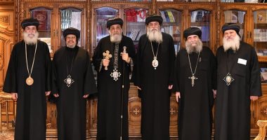 البابا تواضروس الثانى يستقبل الوفد الكنسى المشارك فى تنصيب بطريرك إريتريا البابا تواضروس والوفد الكنسي
