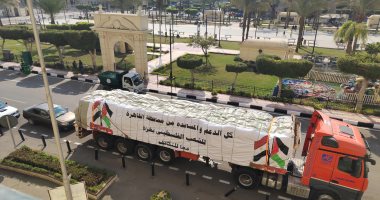 قوافل المساعدات الإنسانية تتدفق على غزة.. الهلال الأحمر يوفر 45 طن مواد غذائية.. محافظ القاهرة: الرئيس السيسي وجه باستمرار توصيل المساعدات لدعم الأشقاء الفلسطينيين.. وقافلة جديدة الأسبوع المقبل.. صور
