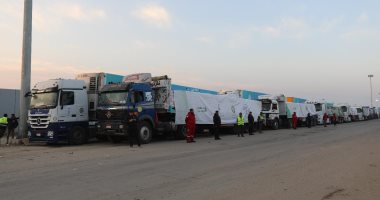 أكبر قافلة لبيت الزكاة والصدقات منذ بدء العدوان الصهيوني تصل قطاع غزة.. صور