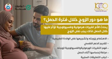 ما دور الزوج خلال فترة الحمل؟ وزارة الصحة توضح.. انفوجراف انفوجراف