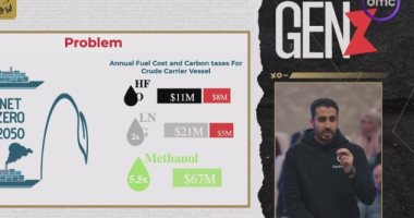 معالجة غاز العادم للسفن.. فريق "Carbonless" يستعرض فكرة مشروعه بـ"GEN Z"