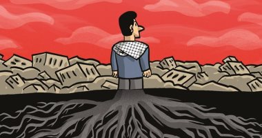 الفلسطينيون شجرة لا تنقلع جذورها من أرضها فى كاريكاتير خليجى