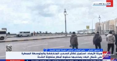 الأرصاد: سقوط أمطار خفيفة ومتوسطة بدءًا من غدٍ الإثنين حتى الأربعاء