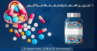 وزارة الصحة توضح أخطاء شائعة لابد من تجنبها عند استخدام المضادات الحيوية.. انفوجراف انفوجراف