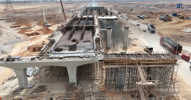 تقدم أعمال مشروع خط سكة حديد "الروبيكى - العاشر من رمضان - بلبيس".. صور