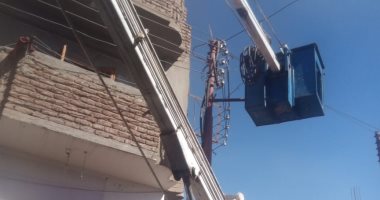 انتهاء تركيب 185 كشاف إنارة استجابة لأهالى قرية الصعايدة بمدينة الزينية.. صور