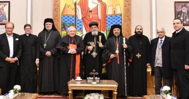 بطريرك الأقباط الكاثوليك ورئيس أساقفة مارسيليا يزوران البابا تواضروس جانب من الزيارة