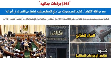 كل ما تريد معرفته عن "منع المحكوم عليه غيابيا من التصرف فى أمواله".. برلماني