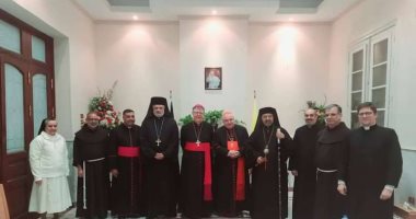 بطريرك الأقباط الكاثوليك يشارك في استقبال رئيس أساقفة مرسيليا بالمطرانية اللاتينية بمصر الجديدة
