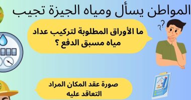 ما الأوراق المطلوبة لتركيب عداد مياه مسبق الدفع؟ شركة الجيزة تجيب