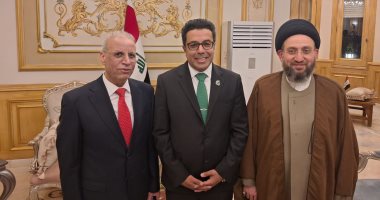 رئيس حزب الوعي يلتقي رئيس تيار الحكمة الوطني العراقى الدكتور باسل عادل فى السفارة العراقية بالقاهرة