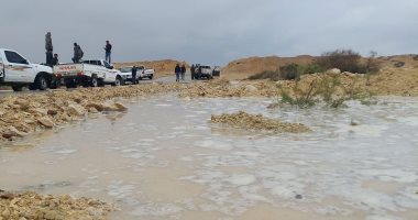 أمطار خفيفة بأودية وسط سيناء دون تأثير على الحركة المرورية.. صور أمطار خفيفة