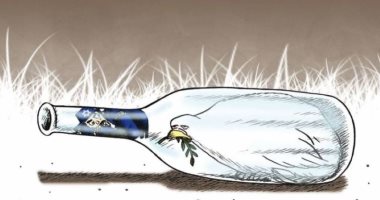 كاريكاتير اليوم.. إسرائيل تمنع حمامة السلام من التحليق في الهواء كاريكاتير اليوم