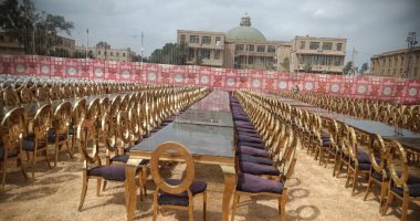 تجهيزات حفل إفطار 4 آلاف طالب بمديرية التربية والتعليم بالجيزة.. صور