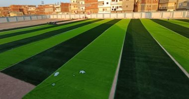 مركز شباب محمد صلاح فى ثوبه الجديد بعد أعمال الإحلال والتجديد.. الافتتاح غدا أمام أبناء قرية نجريج لاكتشاف المواهب الجديدة.. تجديدات موسعة شملت ملعبا قانونيا ومدرجات وأحدث التجهيزات الرياضية.. صور