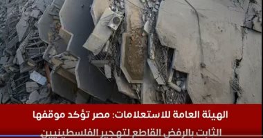 تفاصيل بيان الهيئة العامة للاستعلامات بشأن موقف مصر من تهجير الفلسطينيين