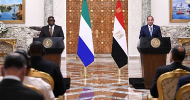 نص كلمة الرئيس السيسى بالمؤتمر الصحفى المشترك مع رئيس سيراليون بقصر الاتحادية