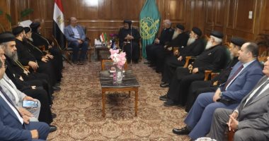 محافظ القليوبية يستقبل مطران شبرا الخيمة وتوابعها وأسقف شبين القناطر للتهنئة بالعيد