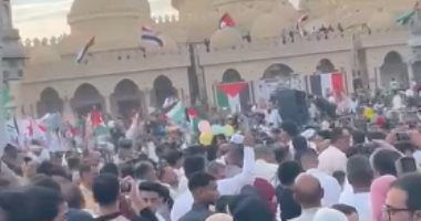 الآلاف يحتشدون لدعم القضية الفلسطينية بميادين الغردقة