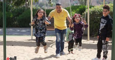 على المرجيحة والزحليقة.. الأطفال يحتفلون بثالث أيام العيد فى حديقة الأزهر حديقة الأزهر