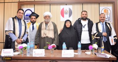 الباحث أحمد فهمي يحصل على درجة الماجستير في التخاطب من جامعة أسيوط جانب من المناقشة