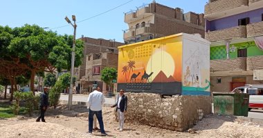 "جملها تكملها" مبادرة بمدينة البياضية بالأقصر لتجميل أكشاك الكهرباء.. صور