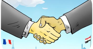 العلاقات المصرية الفرنسية.. كاريكاتير اليوم السابع كاريكاتير