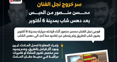 سر إخلاء سبيل نجل الفنان محسن منصور فى قضية القتل الخطأ.. إنفوجراف
