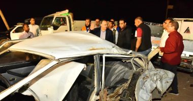محافظ أسيوط يتفقد موقع تصادم أتوبيس وسيارتين على طريق عرب العوامر بأبنوب محافظ أسيوط يتفقد موقع حادث التصادم