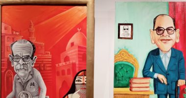 بالصور.. افتتاح معرض كاريكاتير "ثلاث قارات .. ومحفوظ من مصر". معرض نجيب محفوظ