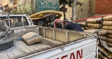حملة للتصدى لأعمال البناء المخالفة بغرب المنصورة جانب من حملة حي غرب