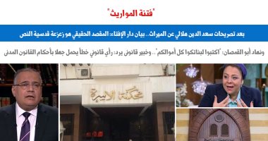 "فتنة المواريث".. كتابة الميراث بالكامل للإناث بين التأويل والتطبيق (برلمانى) المواريث - برلمانى