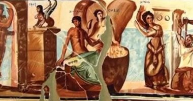 مقتنيات المتحف المصرى.. جدارية الفريسكو تحكى قصة أوديب الجدارية