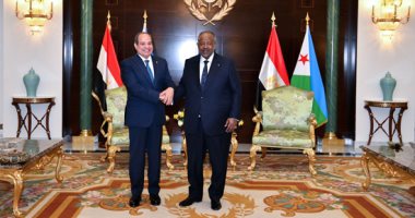 الرئيس السيسى: جيبوتى تحتل مكانة خاصة كبيرة فى وجدان كل مصرى السيد الرئيس عبد الفتاح السيسي ونظيره الجيبوتى