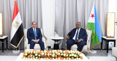 الرئيس السيسي: تأسيس مجلس الأعمال المصرى الجيبوتى وتدشين بنك "مصر - جيبوتى" الرئيس عبد الفتاح السيسي والرئيس الجيبوتى