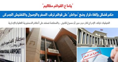 حكم بإلغاء قرار وضع "مواطن" على قوائم الترقب والوصول لهذا السبب.. برلمانى قوائم الترقب والوصول - برلمانى