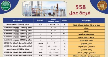 558 فرصة عمل فى القطاع الهندسى بالسعودية.. رواتب تصل لـ400 ألف جنيه