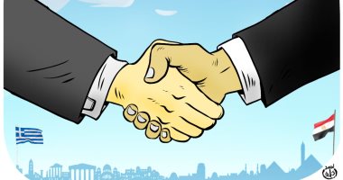 العلاقات المصرية اليونانية فى كاريكاتير اليوم السابع كاريكاتير العلاقات المصرية اليونانية