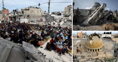 الصلاة بالساعة وليس الأذان.. مصليات مؤقتة وسيلة سكان غزة لمواجهة تدمير الاحتلال للمساجد.. المصلون يخشون الذهاب لدور العبادة خوفا من الاستهداف.. وفلسطينيون: نصلى في المخيمات بعد تجدد الحرب وافتقاد مكبرات الصوت المساجد المدمرة في غزة